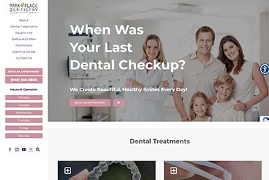 Park Place Dentistry thumb - Web Design Services